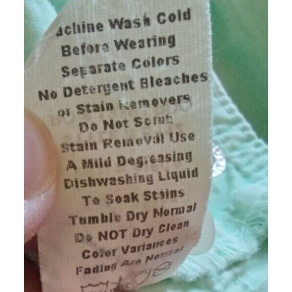 FRESH PRODUCE M CROP PANTS WIDE LEG LIGHTWEIGHT GREEN SNAP CLOSURE COTTON POCKET - Picture 8 of 8